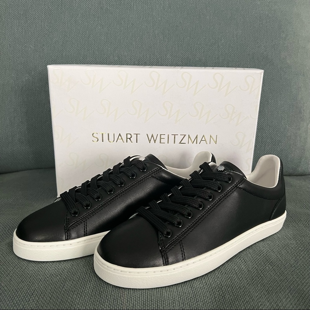 stuart weitzman livvy leather sneaker size 5.5